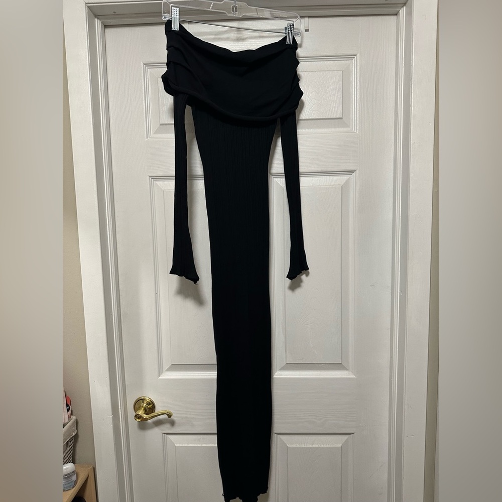Elegant Black Long Sleeve Dress